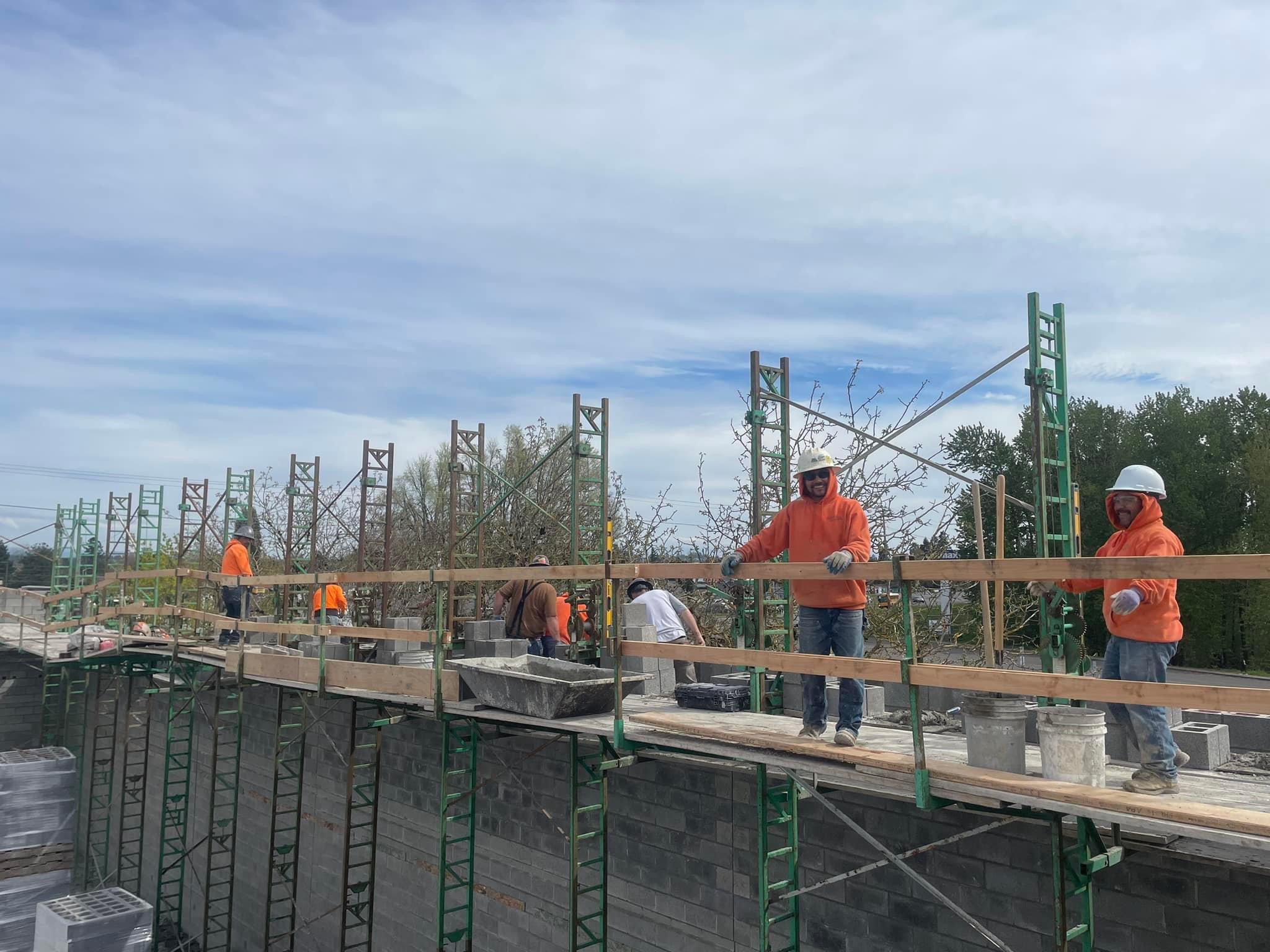 CMU Block Masonry Wall addition to the Salem, Oregon AutoZone Store